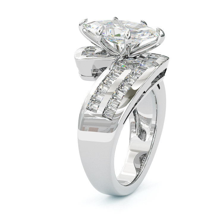 Jorrio handmade 1.5ct marquise cut vintage sterling silver wedding engagement ring