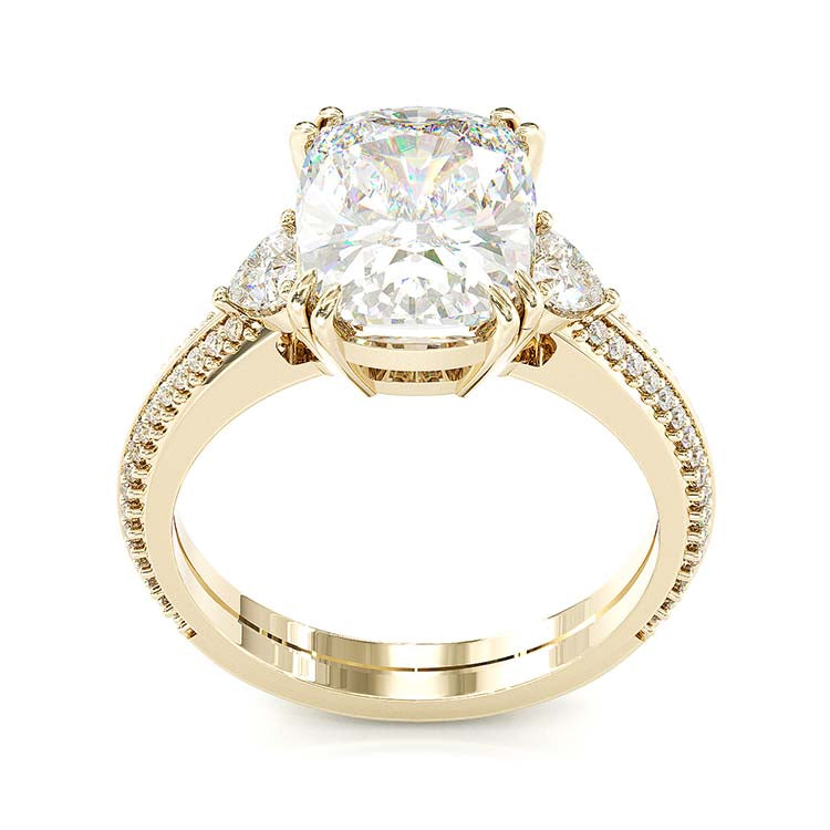 Jorrio handmade 10 ct cushion cut halo sterling silver diamond engagement ring