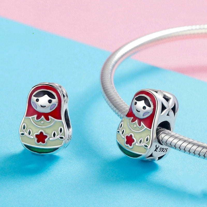 Jorrio Cute Russian Doll Fashion Sterling Silver Charm