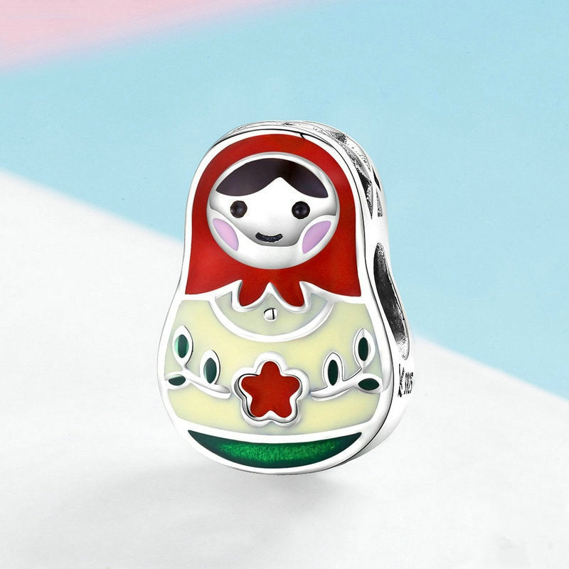 Jorrio Cute Russian Doll Fashion Sterling Silver Charm