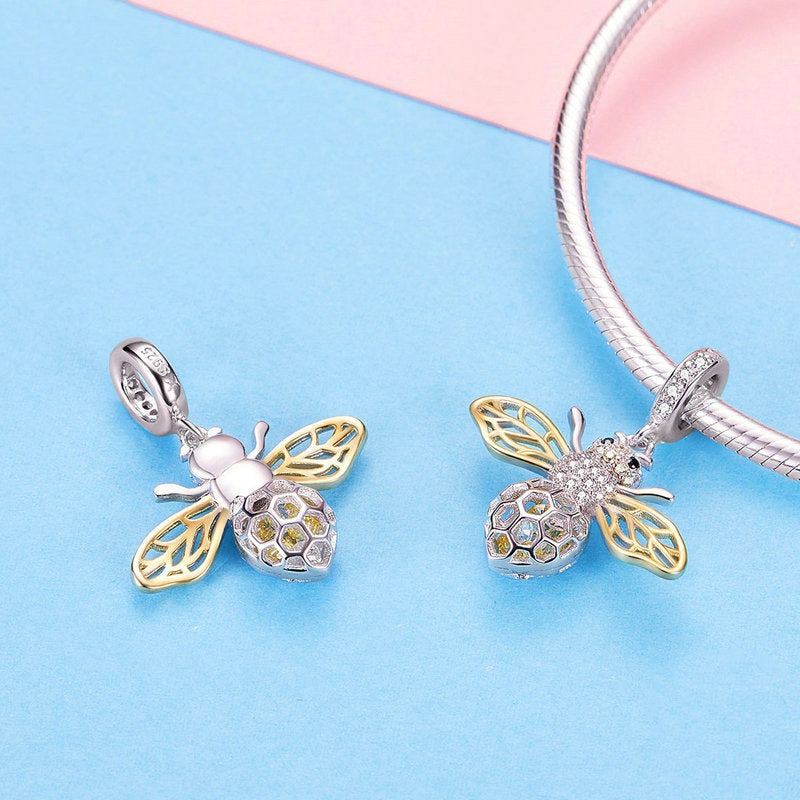 Jorrio Fashion Cute Bee Animal Sterling Silver Charm