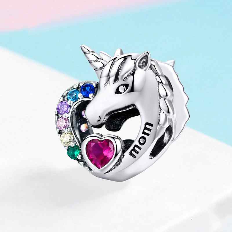 Jorrio handmadde heart Unicorn sterling silver charms