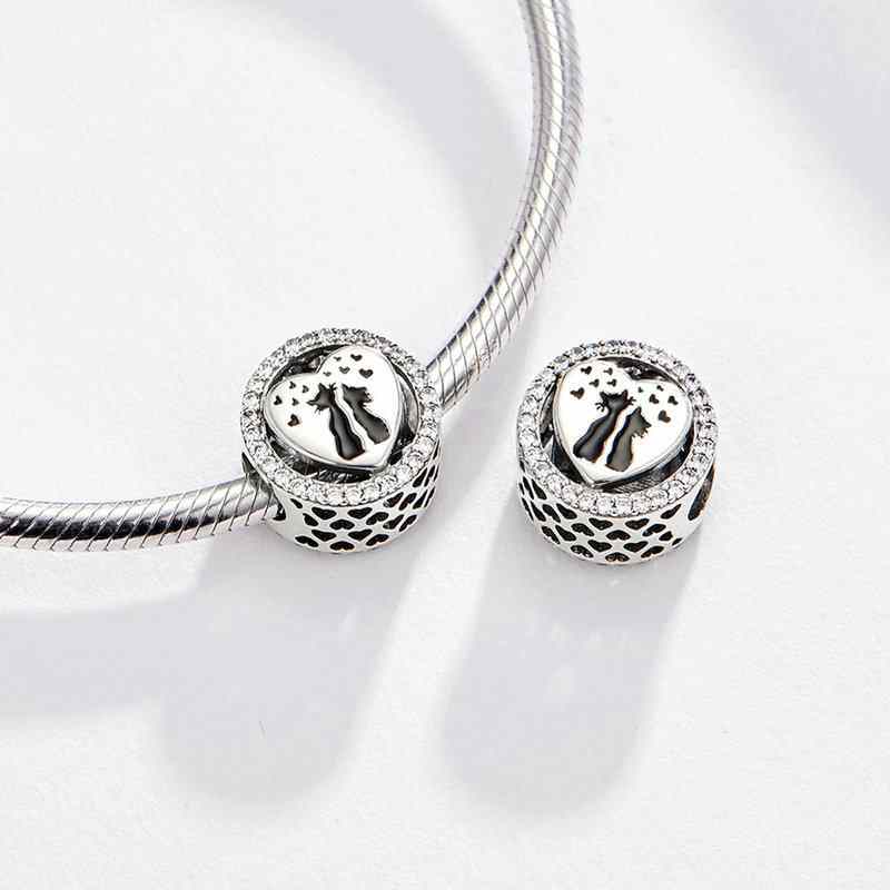 Jorrio Cute Animal Cat Love Sterling Silver Charm