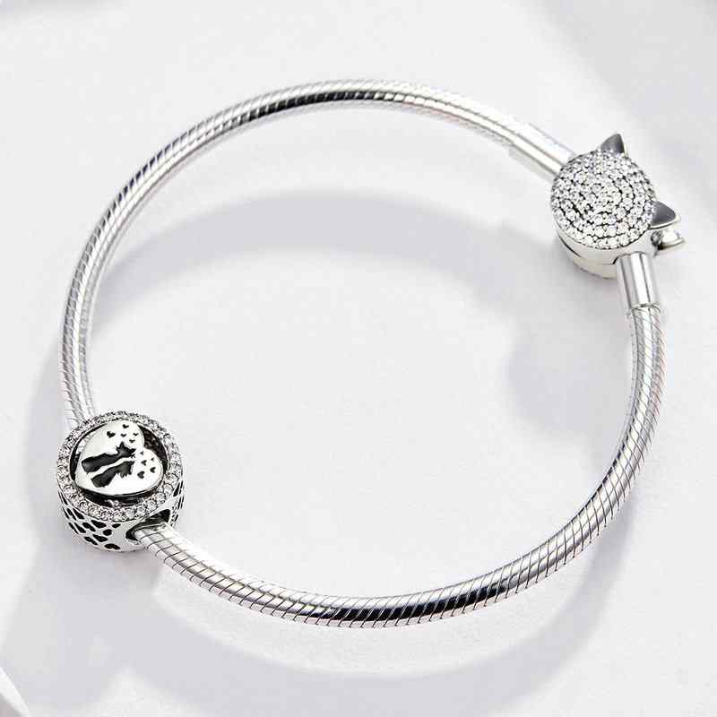 Jorrio Cute Animal Cat Love Sterling Silver Charm