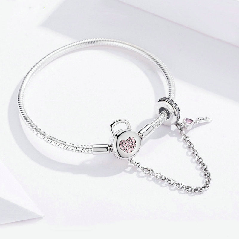 Jorrio Heart Key Fashion Sterling Silver Bracelet