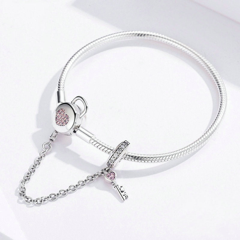Jorrio Heart Key Fashion Sterling Silver Bracelet