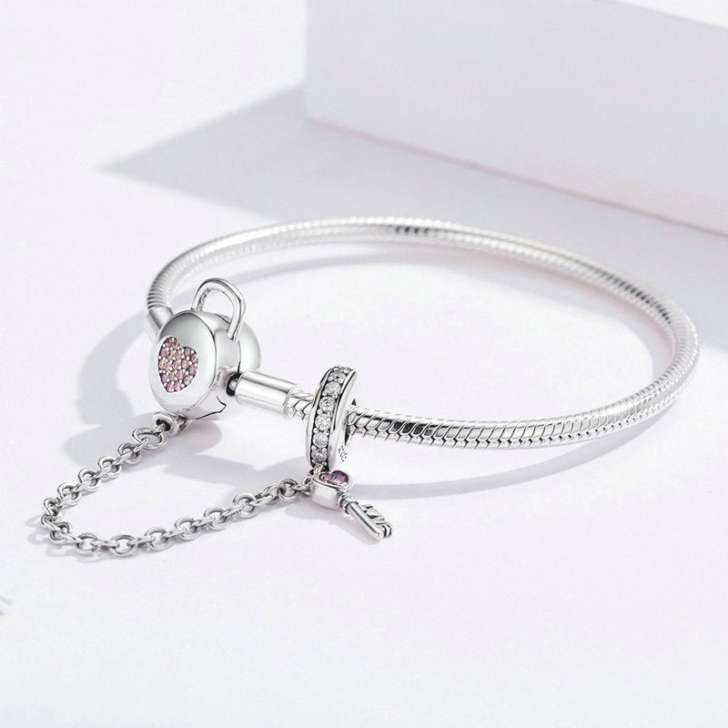 Jorrio Heart Key Fashion Sterling Silver Bracelet