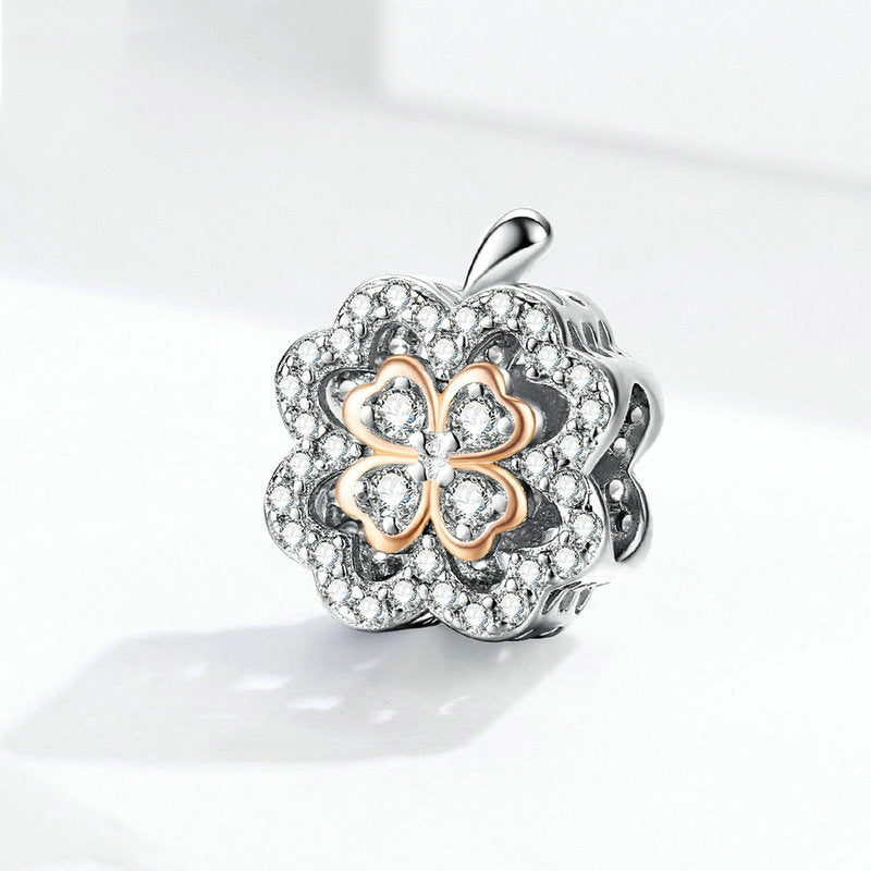 Jorrio Fashion Four-Leaf Clover Sterling Silver Charm