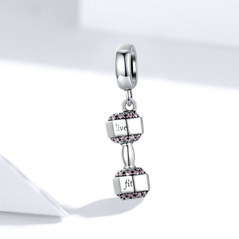 Jorrio Fashion Retro Sports Dumbbell Sterling Silver Charm