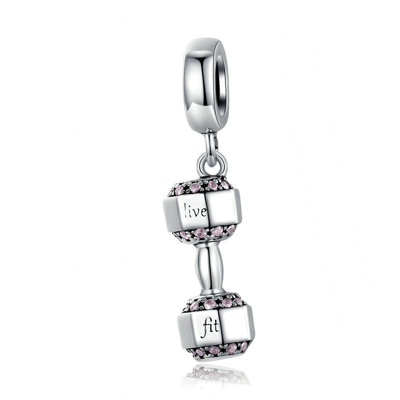 Jorrio Fashion Retro Sports Dumbbell Sterling Silver Charm
