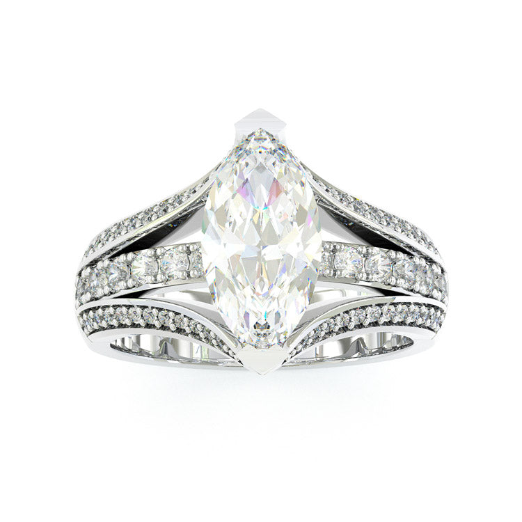 Jorrio handmade 3ct marquise cut classic sterling silver engagement ring