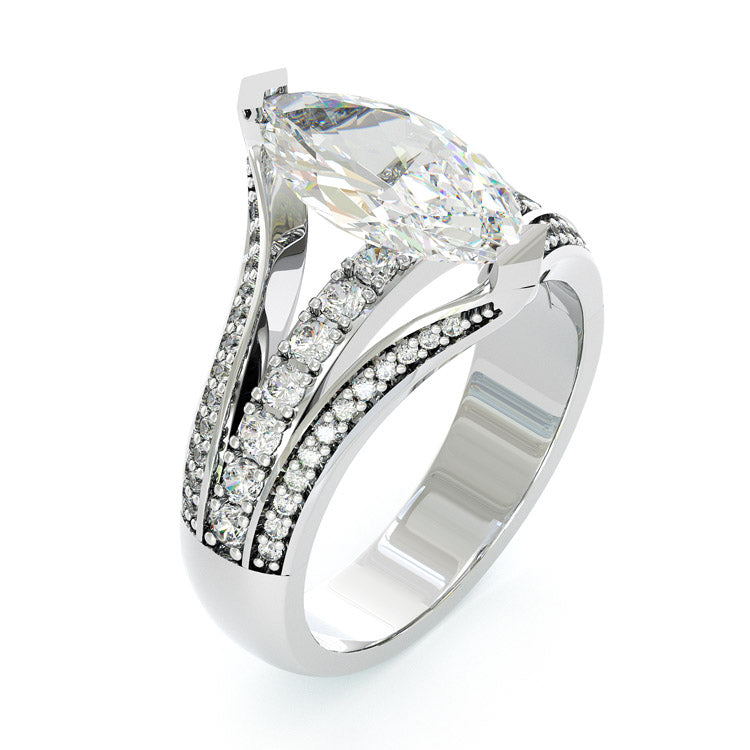 Jorrio handmade 3ct marquise cut classic sterling silver engagement ring