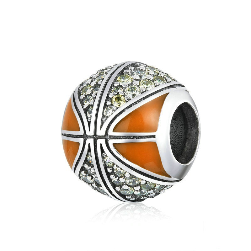 Jorrio Simple Sport Basketball Sterling Silver Charm