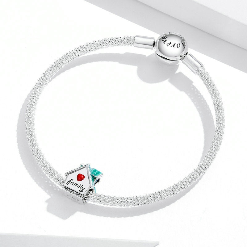 Jorrio Unique Cosy Small Family House Sterling Silver Charm