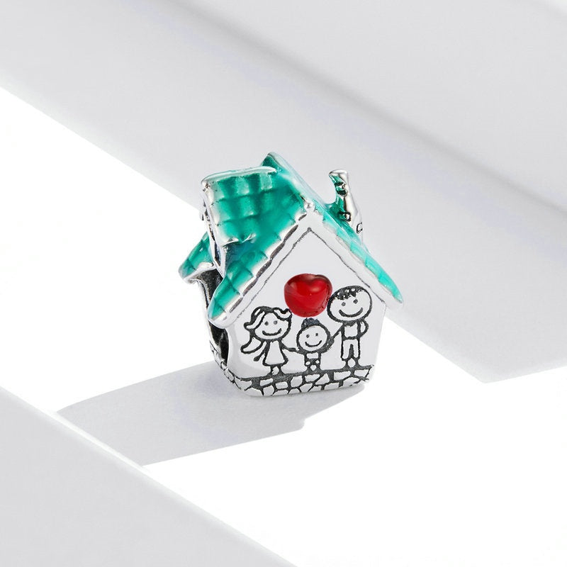 Jorrio Unique Cosy Small Family House Sterling Silver Charm
