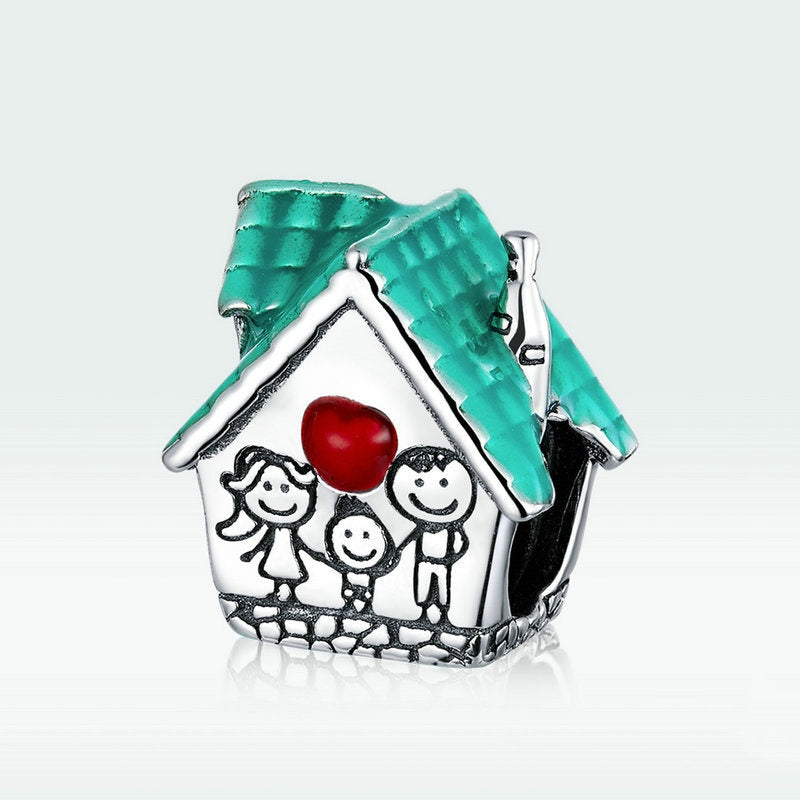 Jorrio Unique Cosy Small Family House Sterling Silver Charm