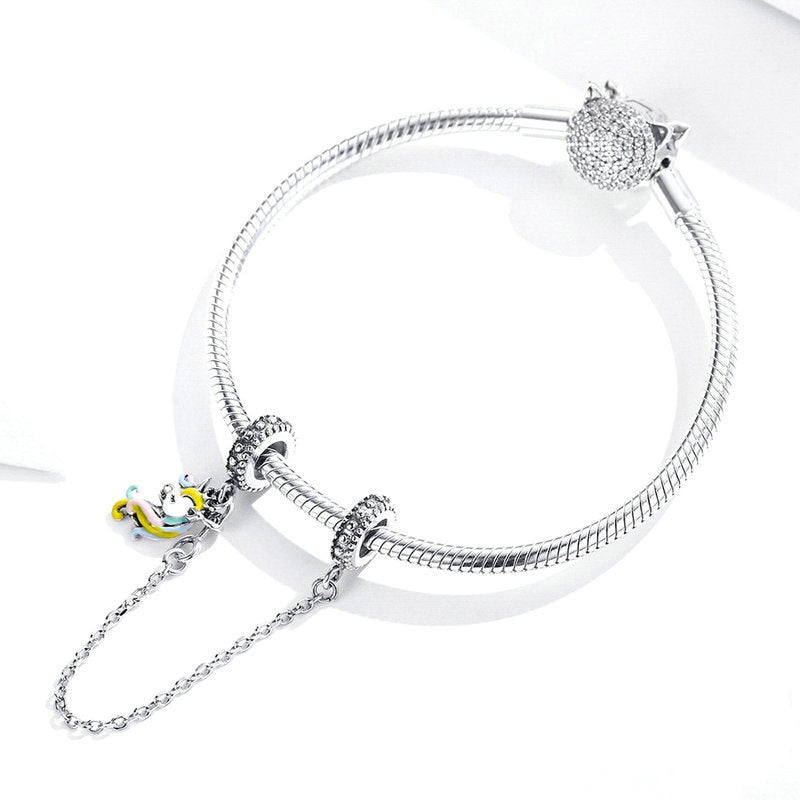 Jorrio Unicorn Sterling Silver Positioning Security Chain