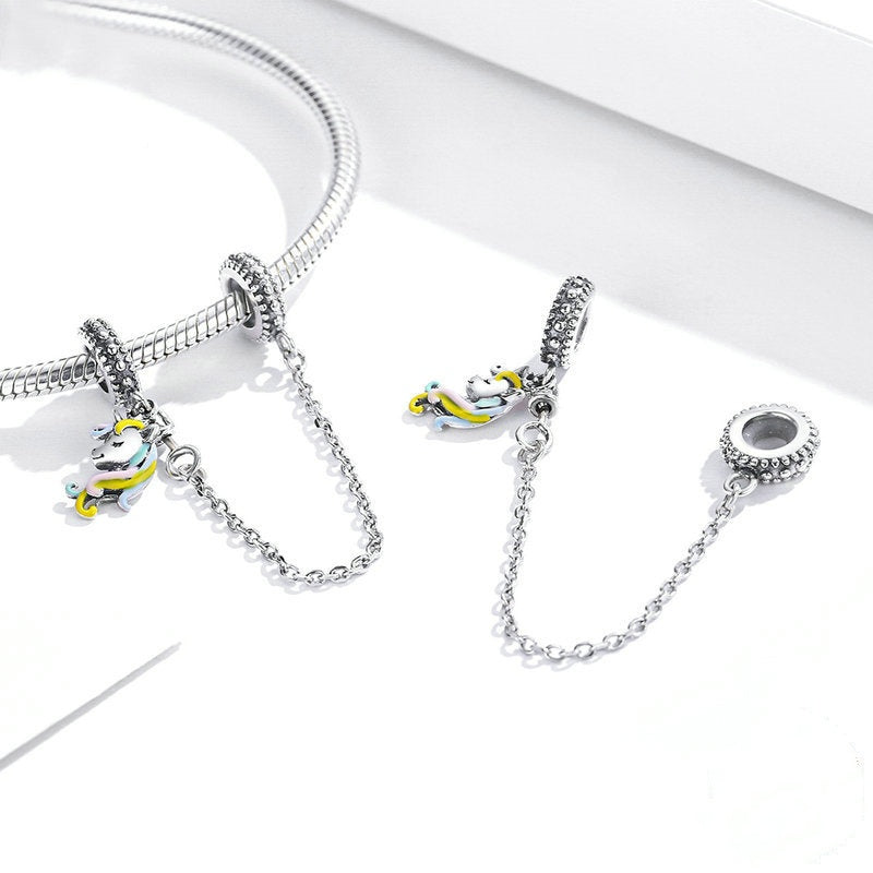 Jorrio Unicorn Sterling Silver Positioning Security Chain