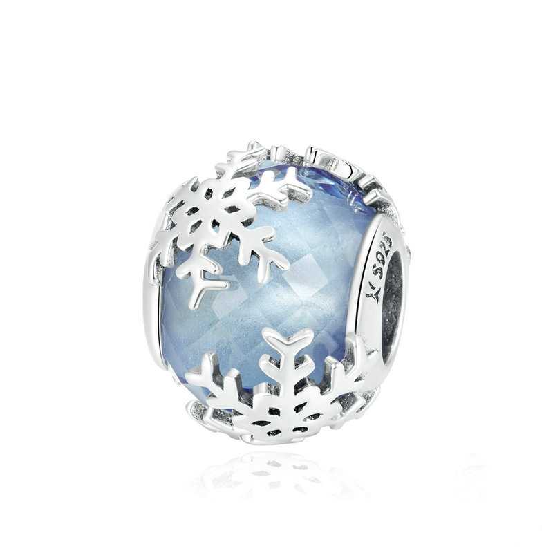 Jorrio handmade snowflake Christmas glazed bead sterling silver charms