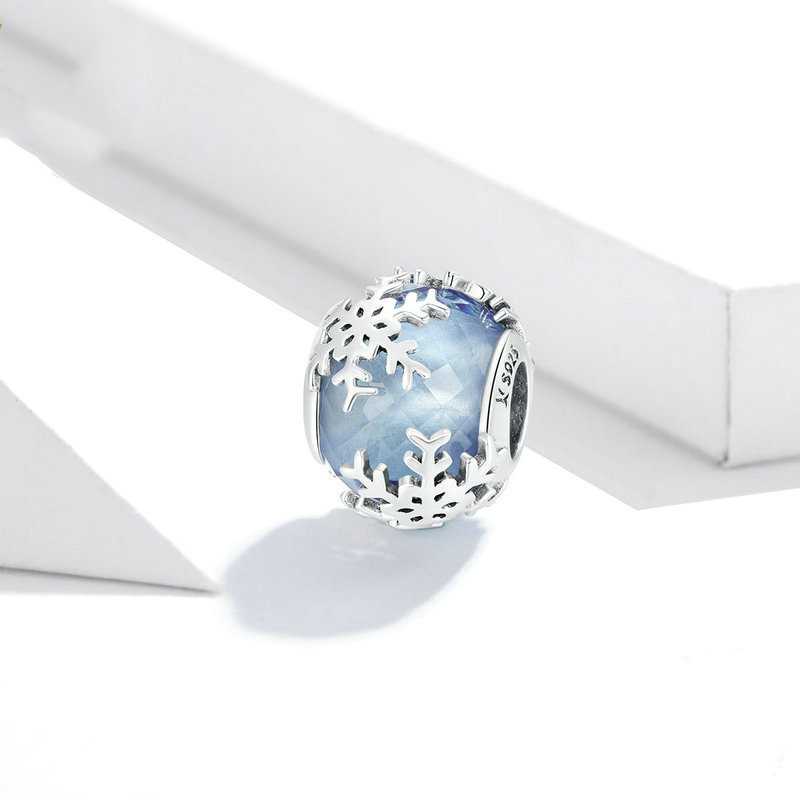 Jorrio handmade snowflake Christmas glazed bead sterling silver charms