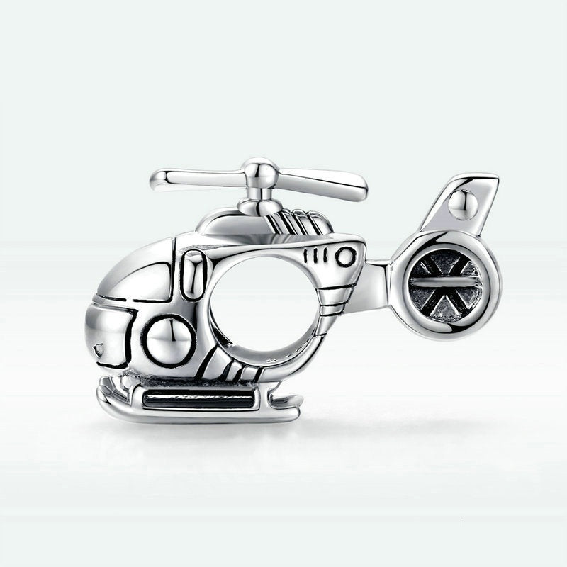 Jorrio Fashion Cool Helicopter Sterling Silver Charm