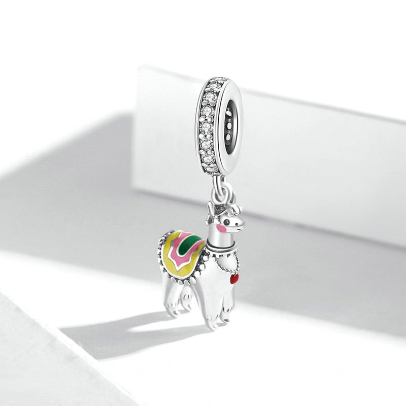 Jorrio Cute Animal Alpaca Vintage Sterling Silver Charm