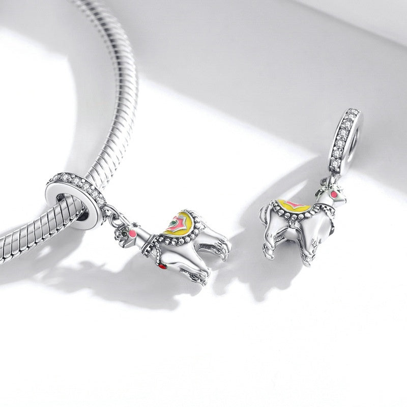 Jorrio Cute Animal Alpaca Vintage Sterling Silver Charm