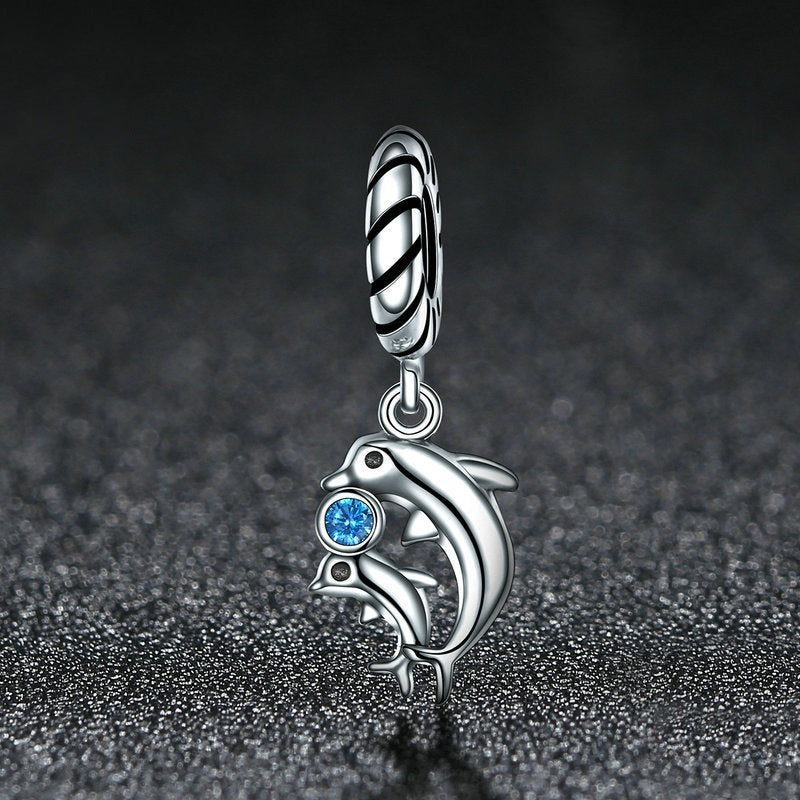 Jorrio Jumping Ocean Lively Dolphin Sterling Silver Charm