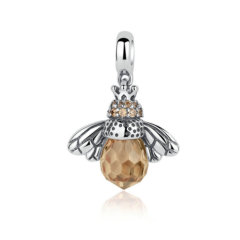 Jorrio Fashion Crystal Bee Animal Sterling Silver Charm