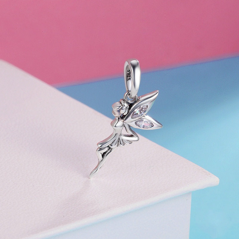 Jorrio Butterfly Flower Fairy Genie Sterling Silver Charm