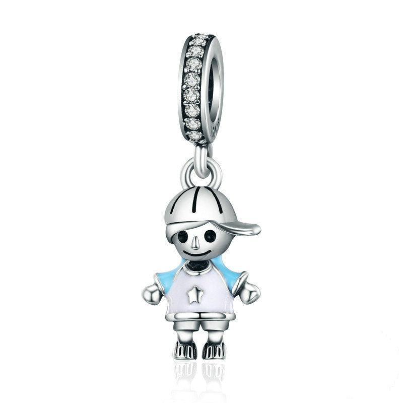 Jorrio Fashion Trend Cool Boy Sterling Silver Charm