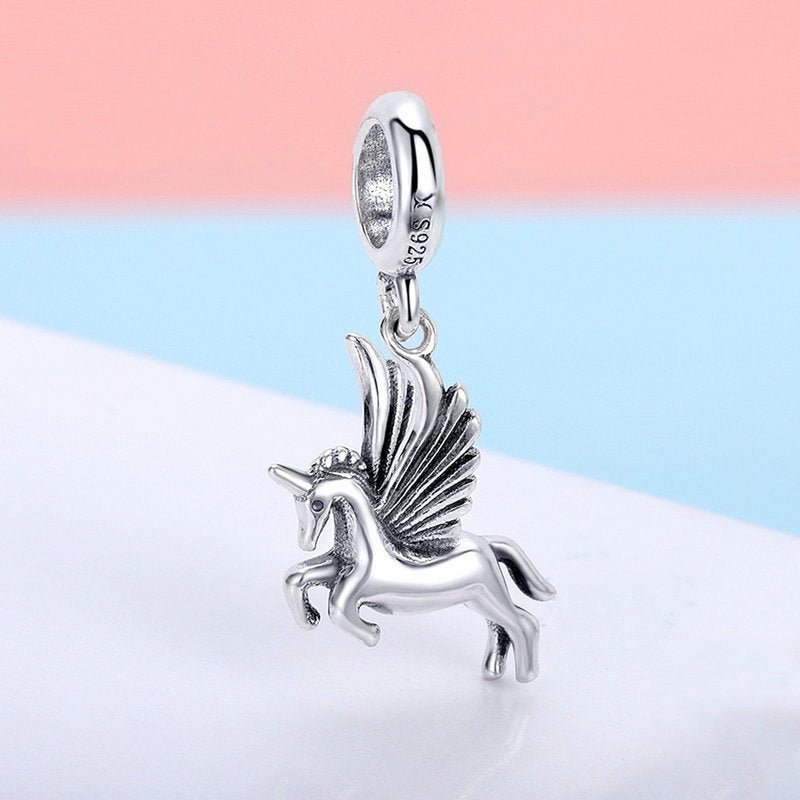 Jorrio Simple Flying Unicorn Sterling Silver Charm