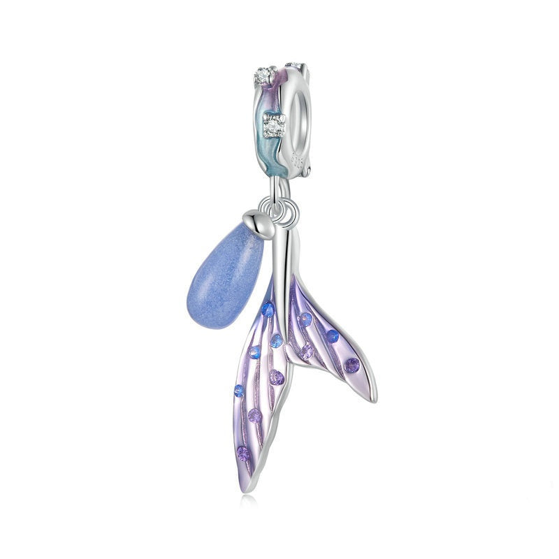 Jorrio Glow-in-the-dark Mermaid Purple Sterling Silver Charm