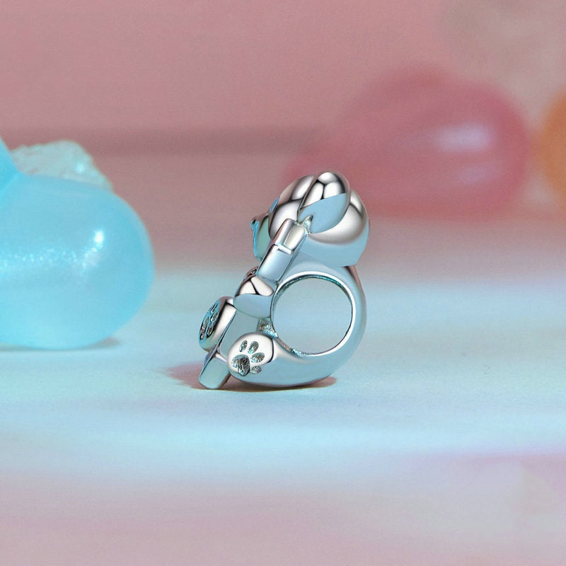 Jorrio Romantic Valentine's Day I love U Bear Animal Sterling Silver Charm