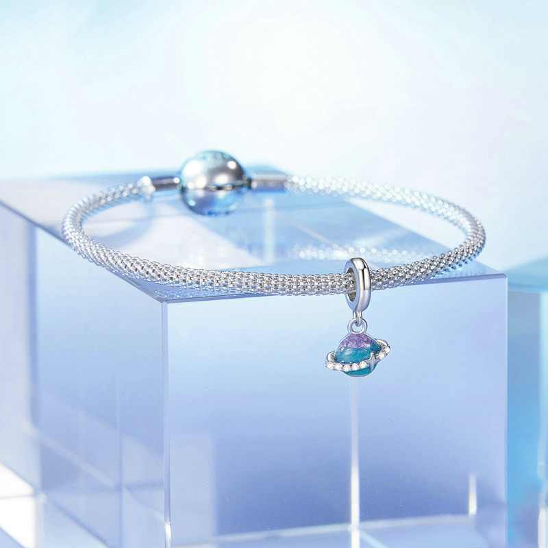 Jorrio Romantic Fantasy Space Mini Planet Sterling Silver Charm