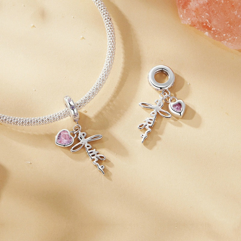 Jorrio Sweet Pink Heart Sterling Silver Charm
