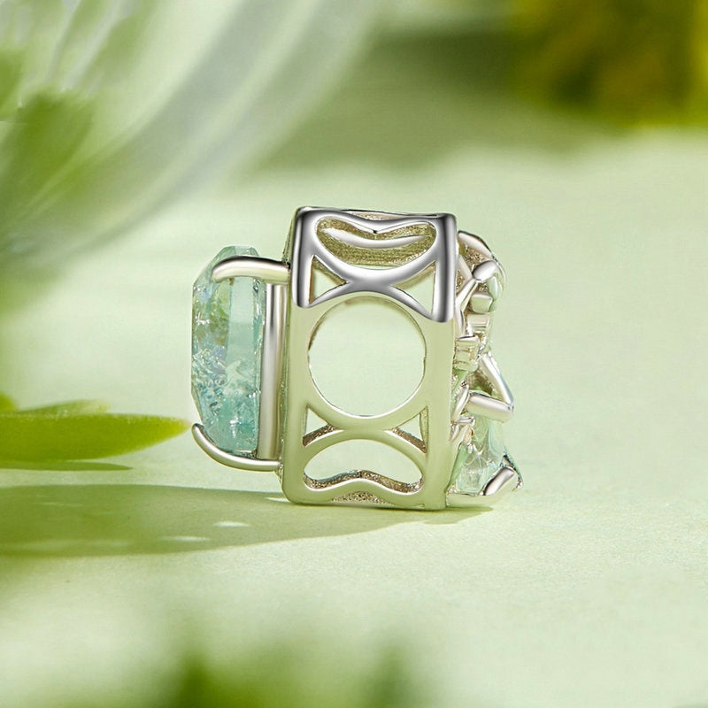 Jorrio Fresh Green Heart Unicorn Sterling Silver Charm