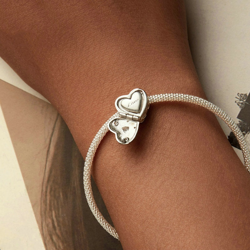 Jorrio Valentine's Day Open Heart Sterling Silver Charm