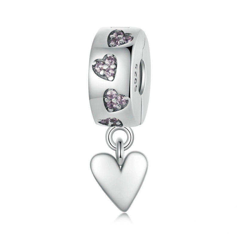 Jorrio Simple Heart Locator Buckle Sterling Silver Charm
