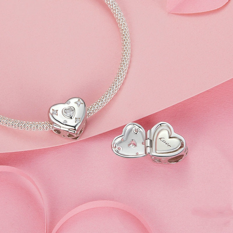 Jorrio Valentine's Day Open Heart Sterling Silver Charm