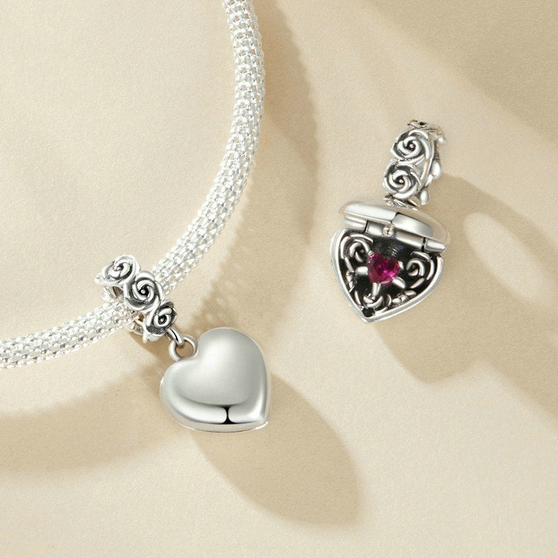Jorrio Romantic Rose Proposal Box Sterling Silver Charm