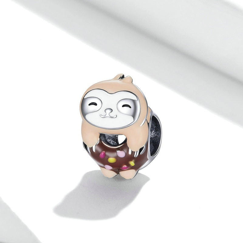 Jorrio Cute Animal Sloth Donut Sterling Silver Charm