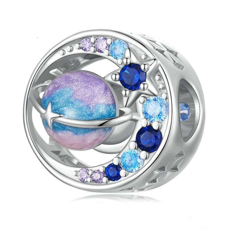 Jorrio Purple Dream Planet Sterling Silver Charm