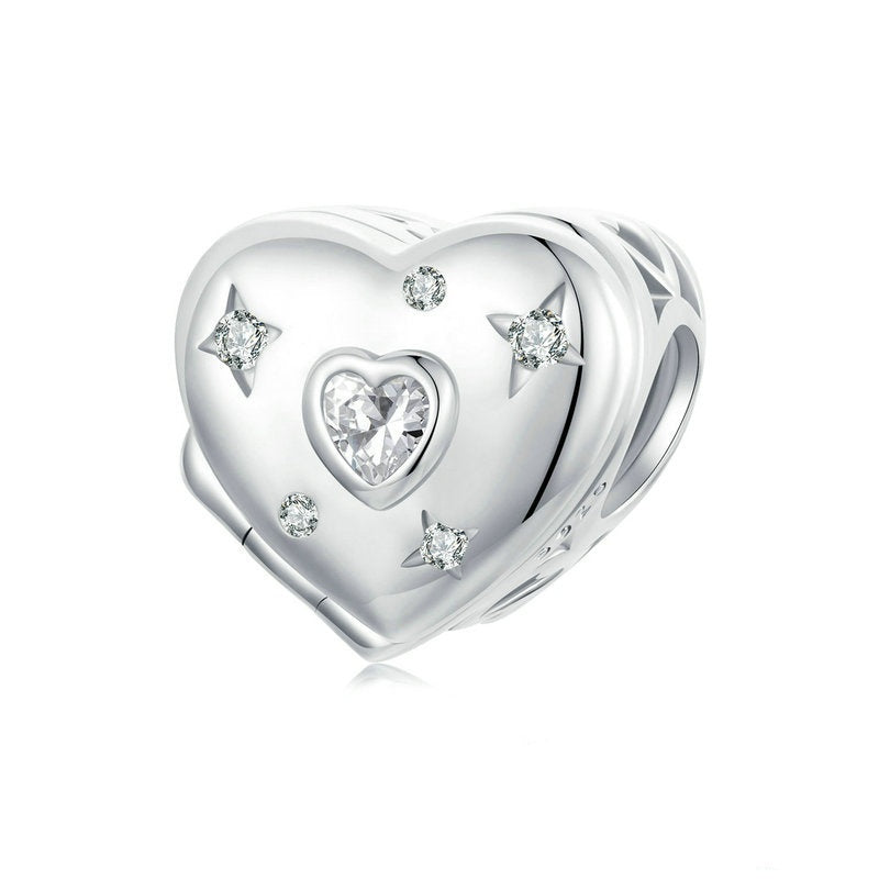 Jorrio Valentine's Day Open Heart Sterling Silver Charm