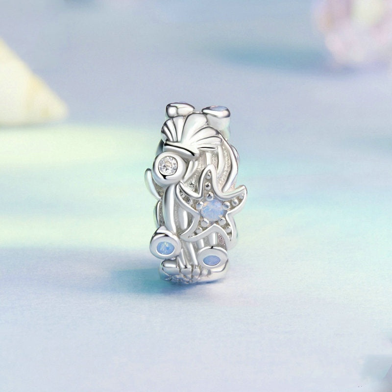 Jorrio Blue Ocean Opal Starfish Sterling Silver Charm