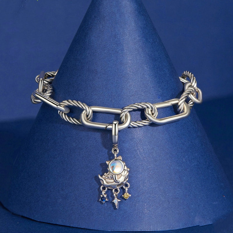 Jorrio Star Moon Astronaut Sterling Silver Charm