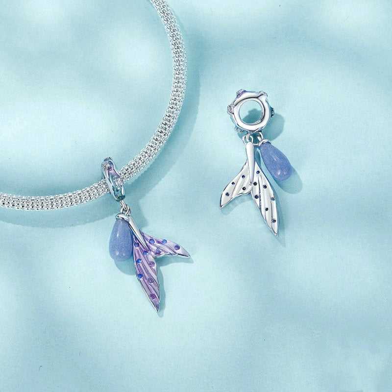 Jorrio Glow-in-the-dark Mermaid Purple Sterling Silver Charm