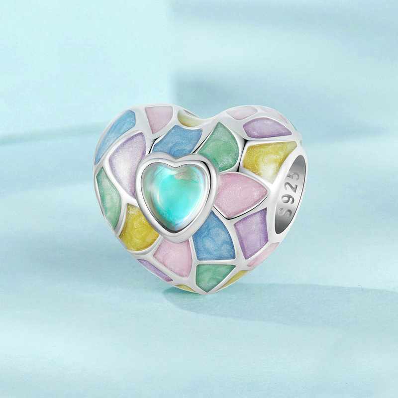 Jorrio Dreamy Girl Heart Neon Sterling Silver Charm