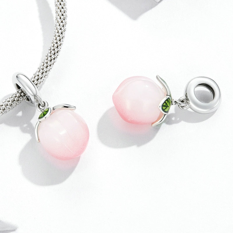Jorrio Pink Peach Fruit Sterling Silver Charm