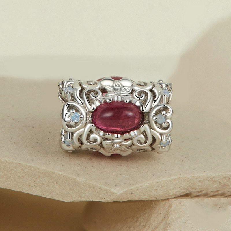 Jorrio Elegant Openwork Vintage Flower Sterling Silver Charm